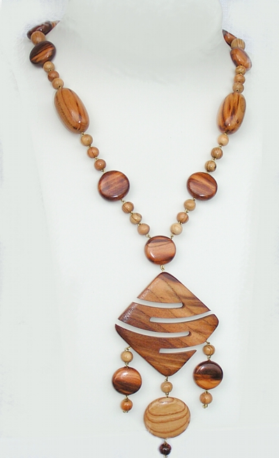 holzschmuck, kette aus holz