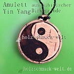 amulett yin yang, schamanen talisman, sibirische birkenrinde 