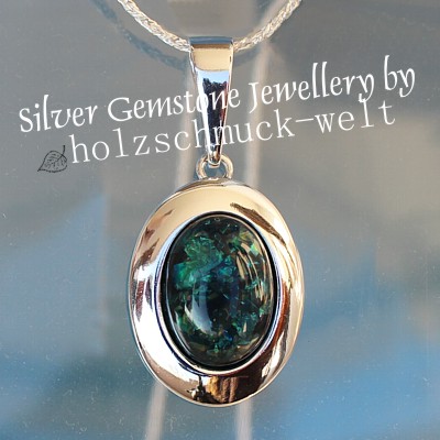 Designer Silberschmuck mit meergruenem Opal